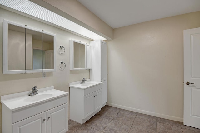 bathroom featuring vanity and tile patterned floors