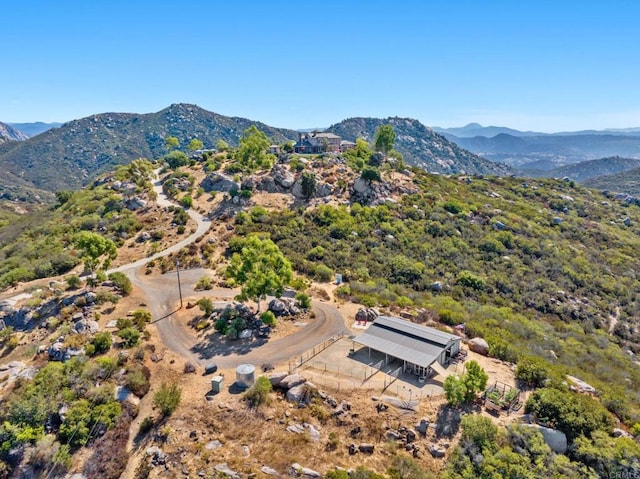 aerial view with a mountain view