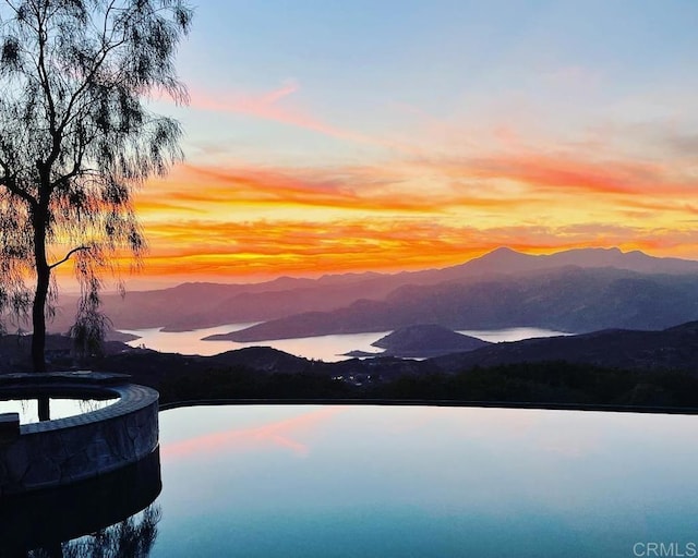 view of water feature featuring a mountain view