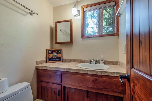 bathroom with vanity and toilet