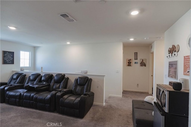 view of carpeted cinema room