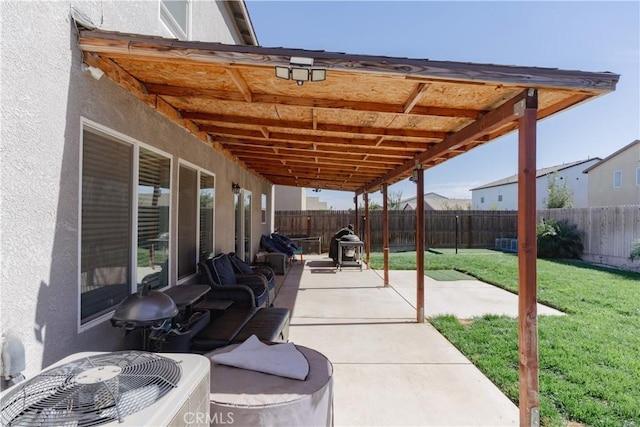 view of patio featuring central air condition unit