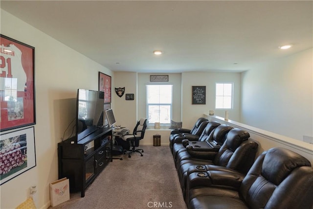 living room with carpet flooring