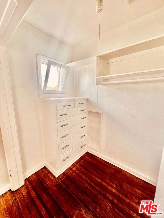 walk in closet featuring hardwood / wood-style flooring