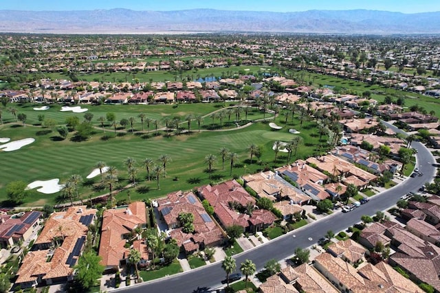 drone / aerial view featuring a mountain view