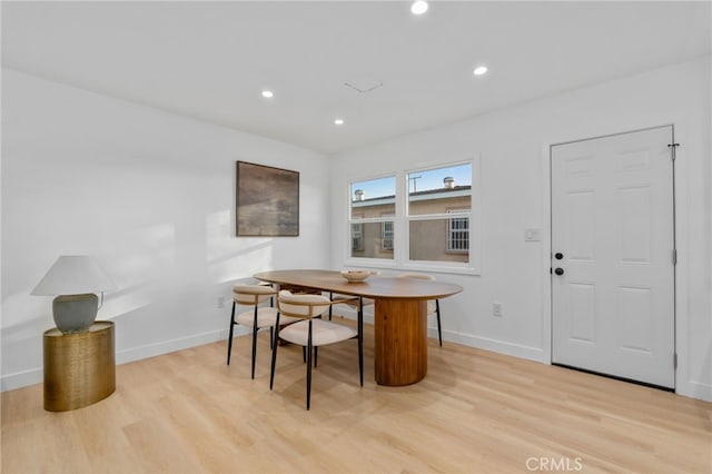 dining area featuring light hardwood / wood-style flooring