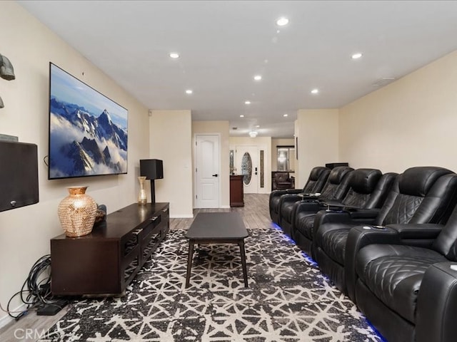 living room with wood-type flooring