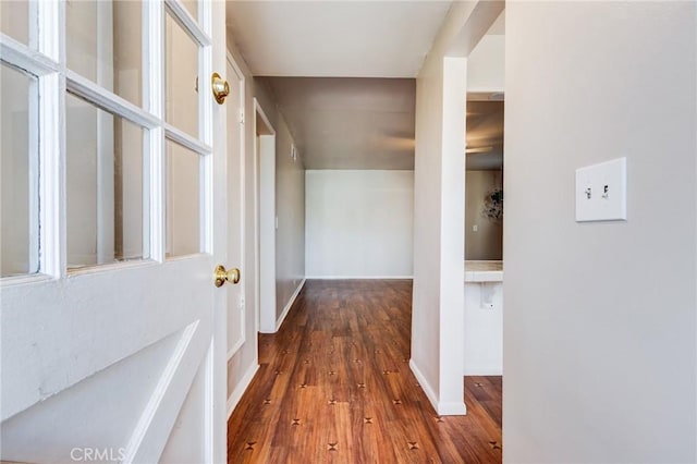 hall featuring wood-type flooring