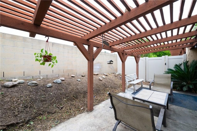 view of patio / terrace with a pergola