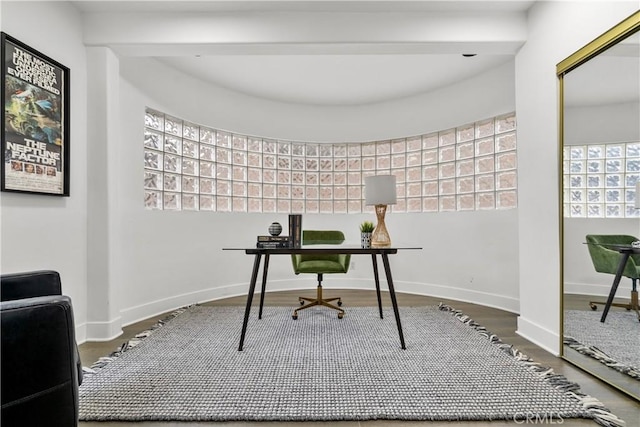 8350 Hillcroft Dr, West Hills, CA 91304 - office area featuring wood finished floors and baseboards