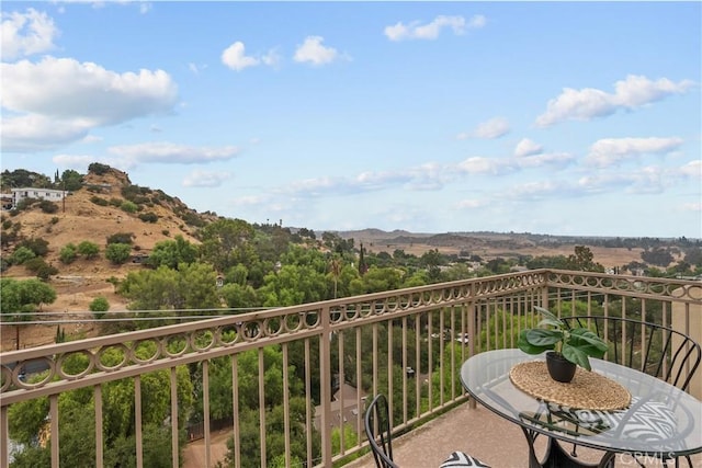 balcony with a mountain view