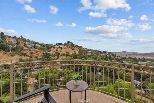 balcony with a mountain view