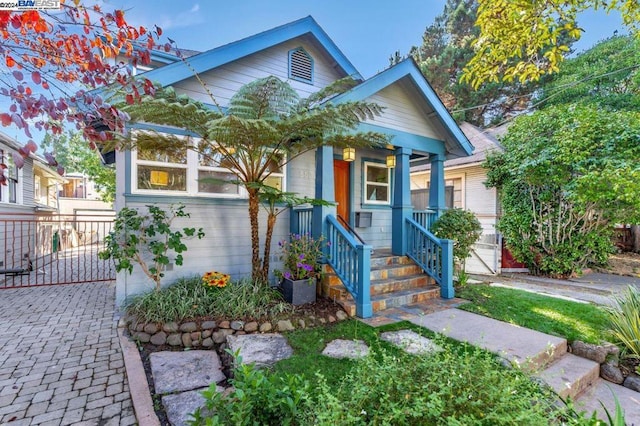 view of front of home featuring covered porch