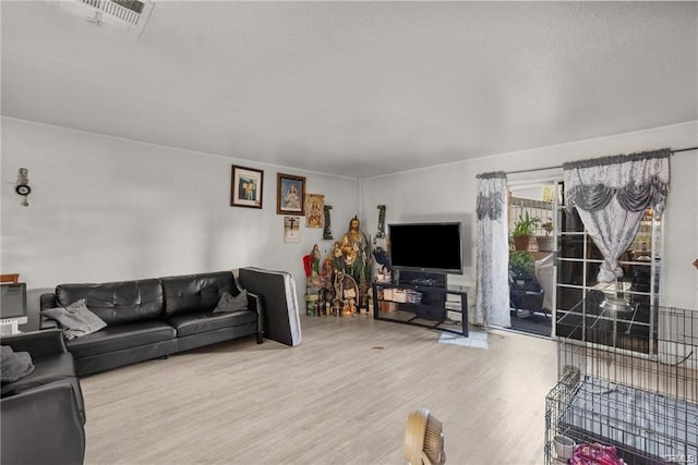 living room with wood-type flooring