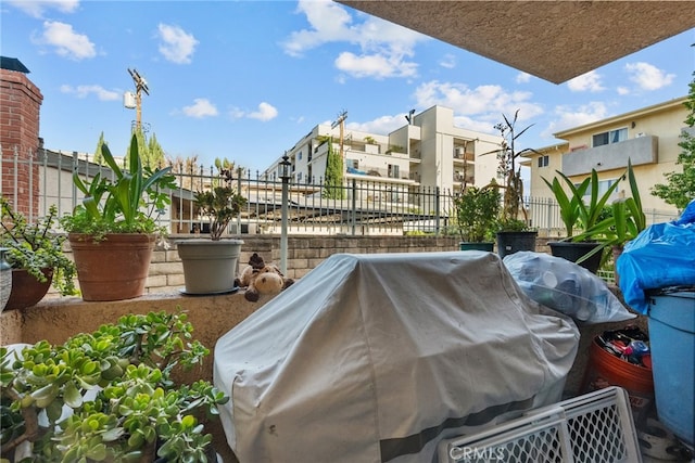 view of patio featuring area for grilling