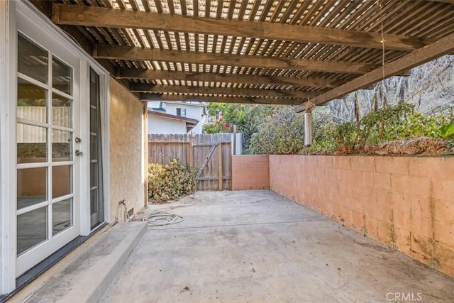 view of patio / terrace featuring a pergola