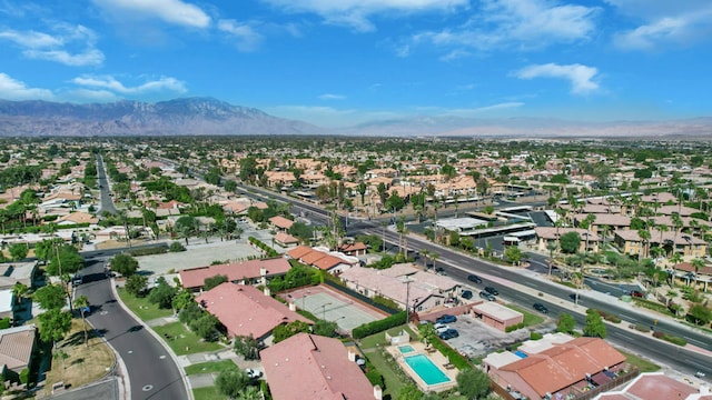 aerial view featuring a mountain view