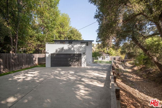 view of garage