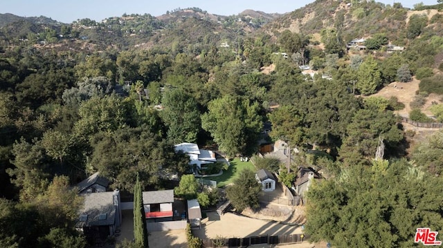 bird's eye view with a mountain view