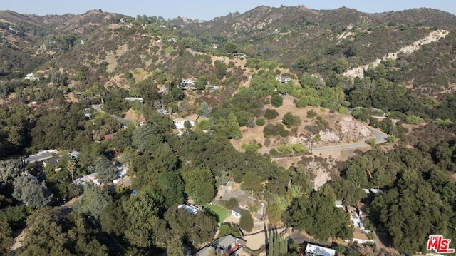 aerial view with a mountain view