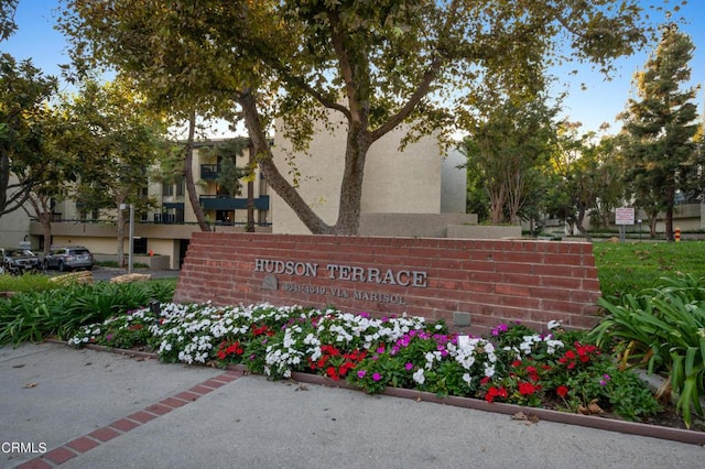 view of community sign