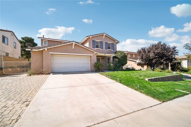 view of front of property with a front lawn