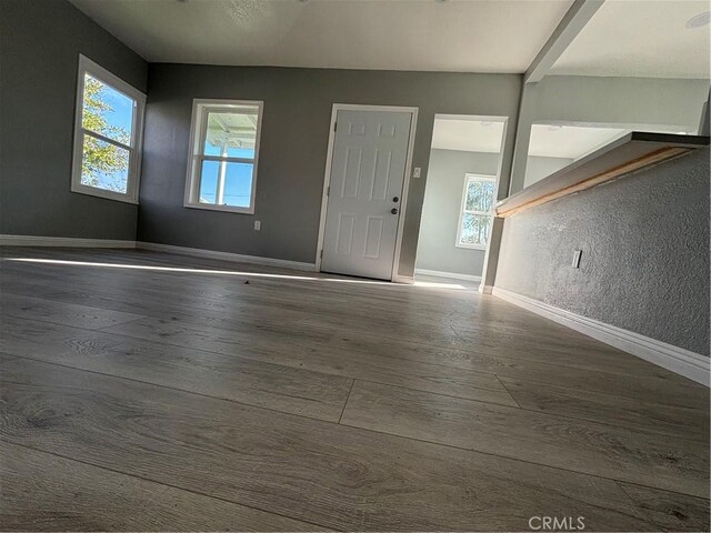 entryway with dark hardwood / wood-style floors