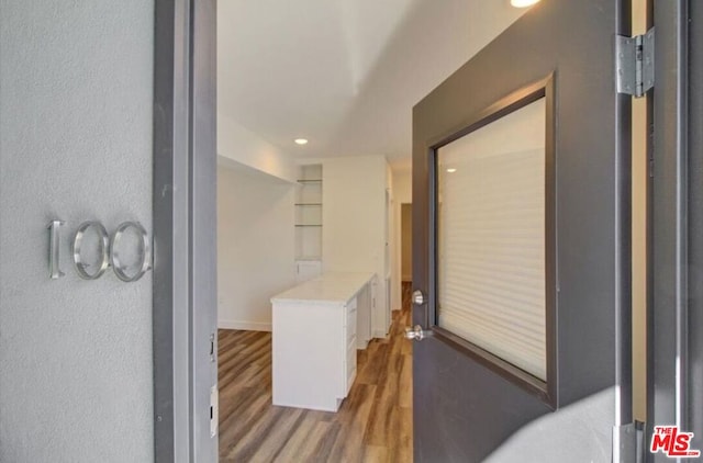 bathroom featuring hardwood / wood-style flooring