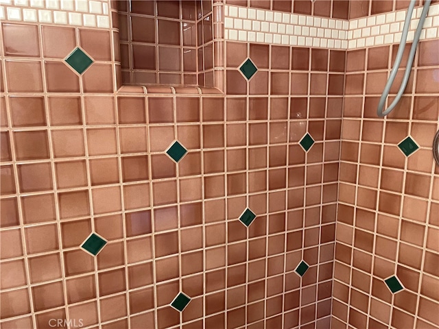 room details with a tile shower