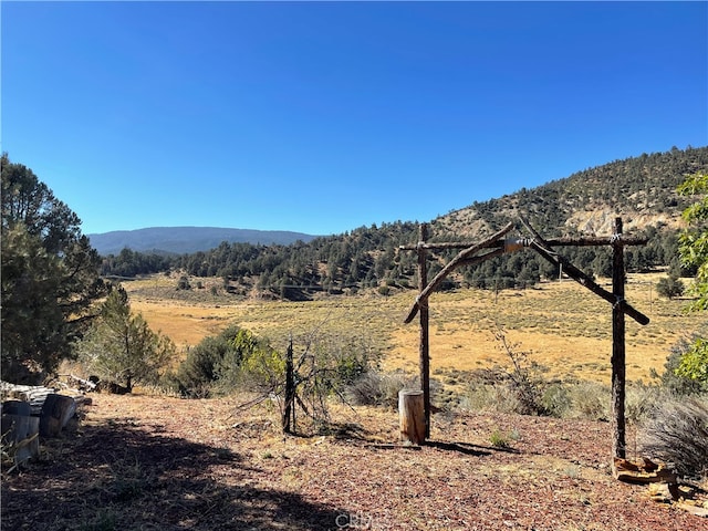 mountain view with a rural view