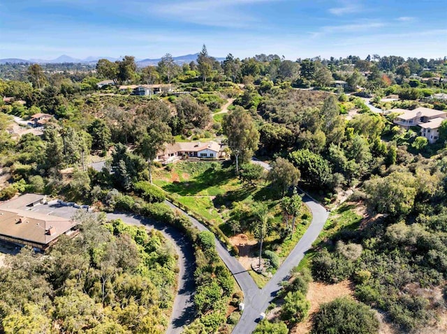 birds eye view of property with a mountain view