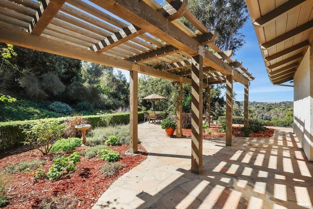 view of patio / terrace with a pergola