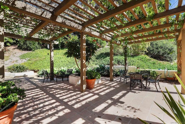 view of patio / terrace with a pergola