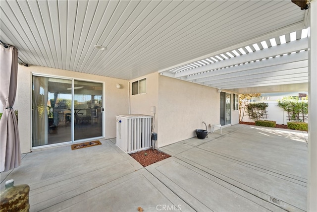 view of patio / terrace featuring a pergola