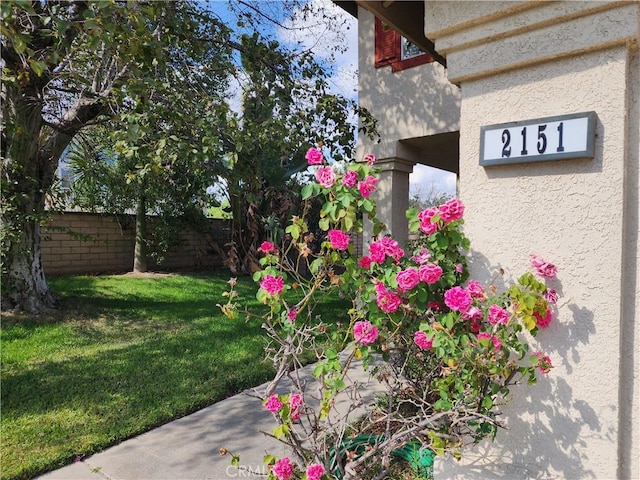 view of yard with fence