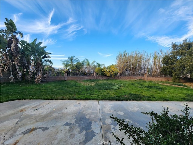 view of yard with fence