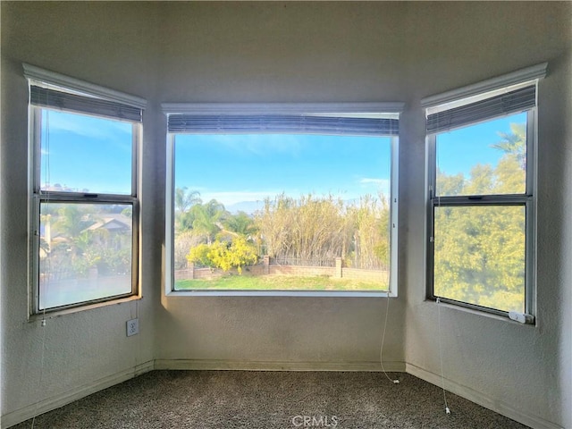 empty room with a wealth of natural light and baseboards