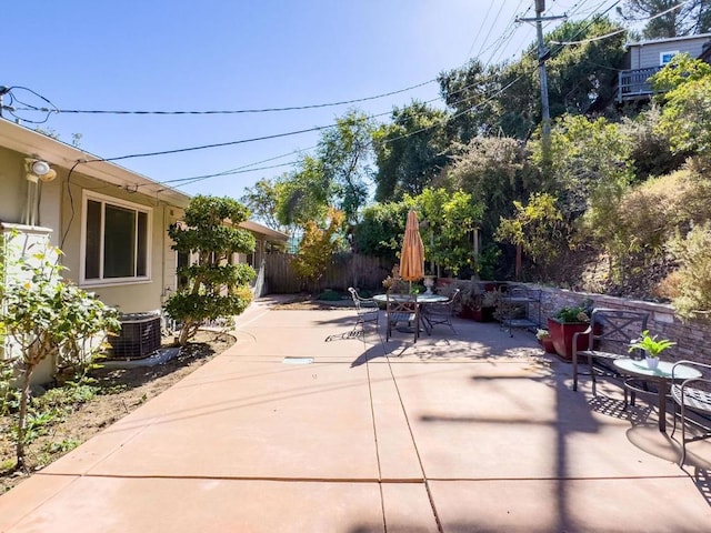 view of patio / terrace featuring central AC