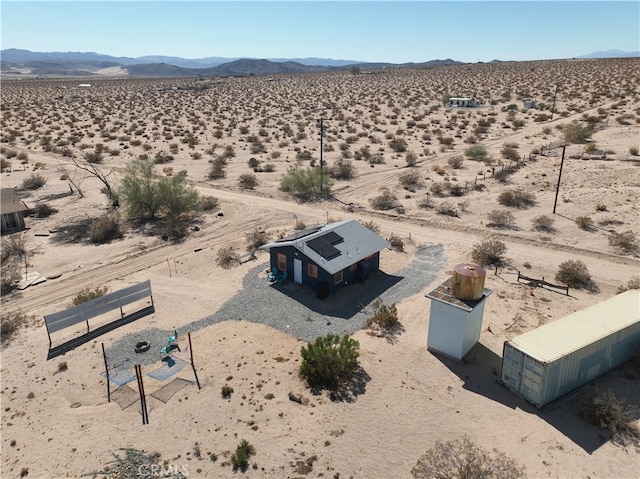 aerial view with a mountain view