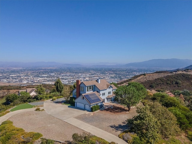 aerial view featuring a mountain view