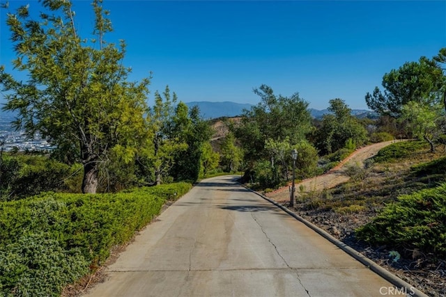 view of road featuring a mountain view