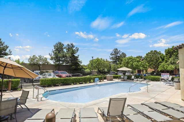 view of pool with a patio area