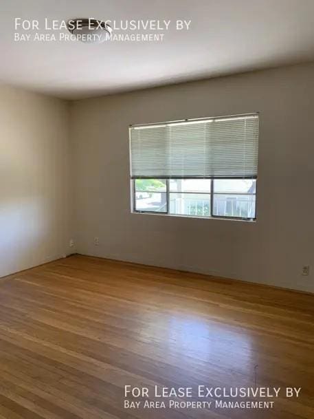 spare room featuring wood-type flooring