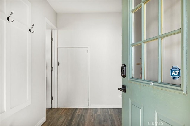 interior space with wood finished floors
