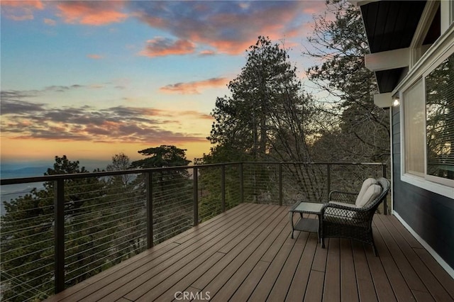 31600 City Creek Rd, Running Springs, CA 92382 - view of deck at dusk