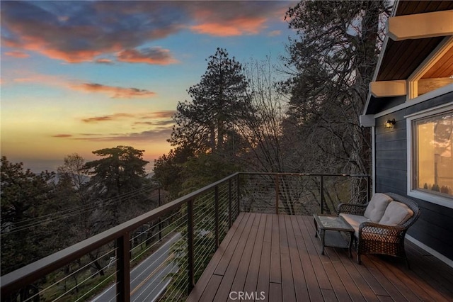 31600 City Creek Rd, Running Springs, CA 92382 - view of deck at dusk