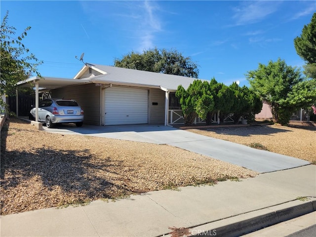 single story home with a carport