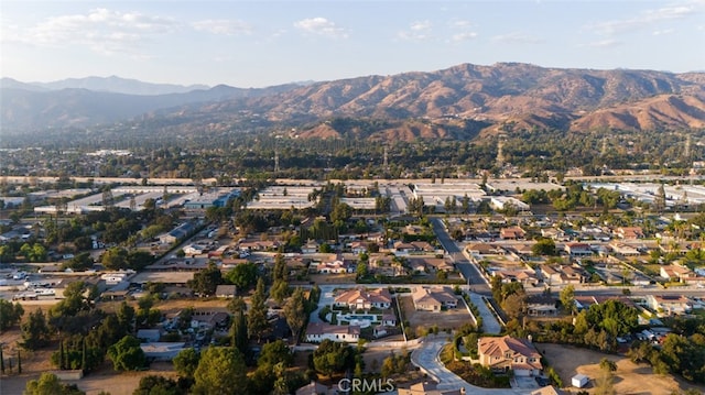 drone / aerial view with a mountain view