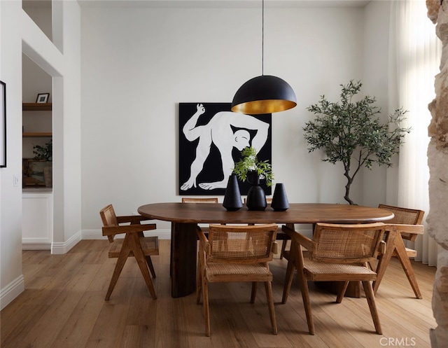 dining room with hardwood / wood-style floors