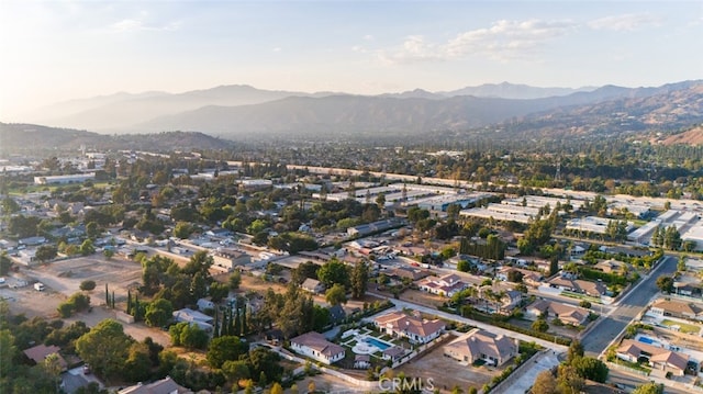 drone / aerial view with a mountain view